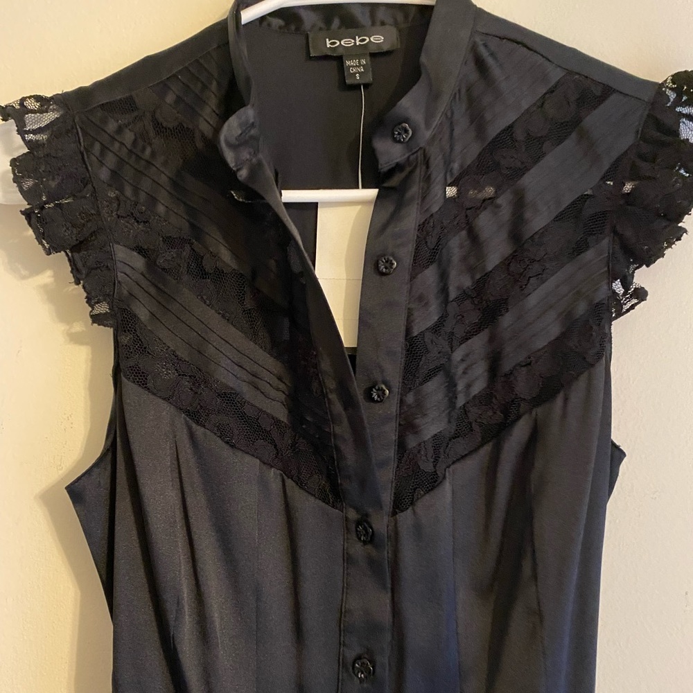 Drop front lace blouse